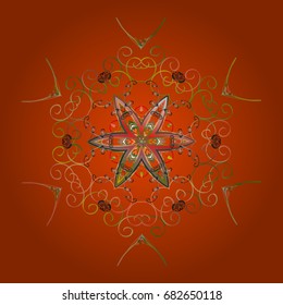 Snowflake icon, isolated. Vector illustration. Vector nice snowflakes on colorful background. Flat design.