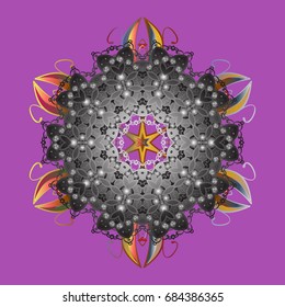 Snowflake icon, isolated. Vector illustration. Flat design. Icons, labels. Colorful snowflake Vector illustration. Vector winter snowflakes on colorful background.