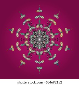 Snowflake icon, isolated. Vector illustration. Vector nice snowflakes on colorful background. Flat design.