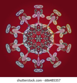 Snowflake icon, isolated. Vector snowflake icon. Vector illustration. Flat design. Vector winter snowflakes on colorful background.