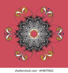 Snowflake icon, isolated. Vector illustration. Vector nice snowflakes on colorful background. Flat design.
