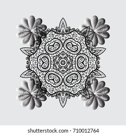 Snowflake icon, isolated. Vector illustration. Vector nice snowflakes on colorful background. Flat design.