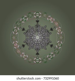 Snowflake icon, isolated. Vector illustration. Vector nice snowflakes on colorful background. Flat design.