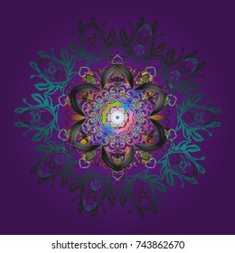 Snowflake icon, isolated. Vector illustration. Vector nice snowflakes on colorful background. Flat design.