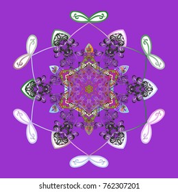 Snowflake icon, isolated. Vector illustration. Vector snowflake icon. Vector winter snowflakes on colorful background. Flat design.