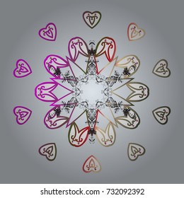 Snowflake icon, isolated. Vector nice snowflakes on colorful background. Flat design. Vector illustration.