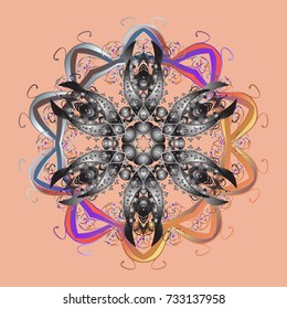 Snowflake icon, isolated. Vector nice snowflakes on colorful background. Flat design. Vector illustration.