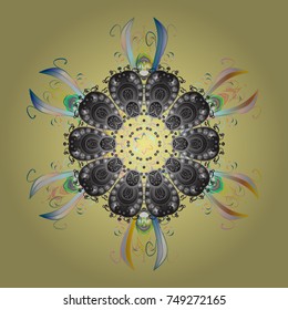 Snowflake icon, isolated. Vector nice snowflakes on colorful background. Flat design. Vector illustration.