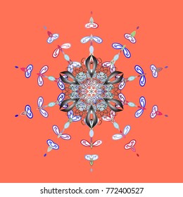 Snowflake icon, isolated. Vector nice snowflakes on colorful background. Flat design. Vector illustration.