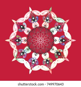 Snowflake icon, isolated. Vector winter snowflakes on colorful background. Flat design. Vector illustration. Vector snowflake icon.