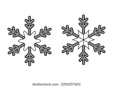 Schneeflocken-Symbol einzeln auf weißem Hintergrund, Vektorgrafik