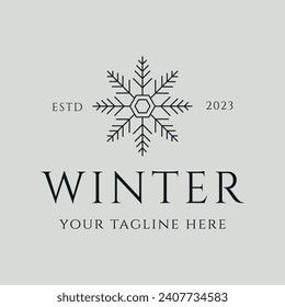 diseño de símbolo vectorial de la línea de iconos copos de nieve