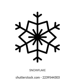 icono de copo de nieve. Diseño De Estilo De Arte De Línea Aislado En Fondo Blanco