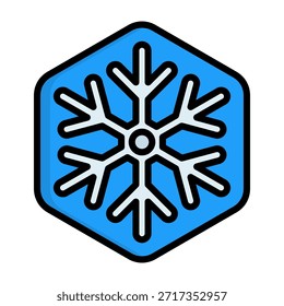 Snowflake Icon Line Color Vector Illustration