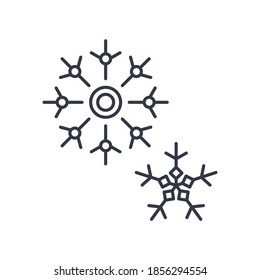 Snowflake icon, linear isolated illustration, thin line vector, web design sign, outline concept symbol with editable stroke on white background.