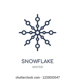 Snowflake icon. Snowflake linear symbol design from winter collection. Simple outline element vector illustration on white background