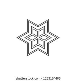 Snowflake icon or logo. Christmas and winter theme symbol. Vector and illustration. xmas icon