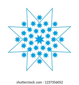 Snowflake icon or logo. Christmas and winter theme symbol. Vector and illustration.