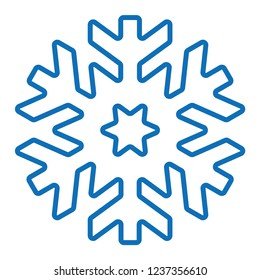 Snowflake icon or logo. Christmas and winter theme symbol. Vector and illustration.