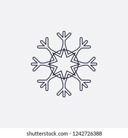 Snowflake icon or logo. Christmas and winter theme symbol. Vector and illustration. xmas icon