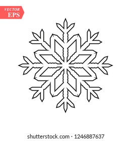 Snowflake icon or logo. Christmas and winter theme symbol. Vector and illustration.