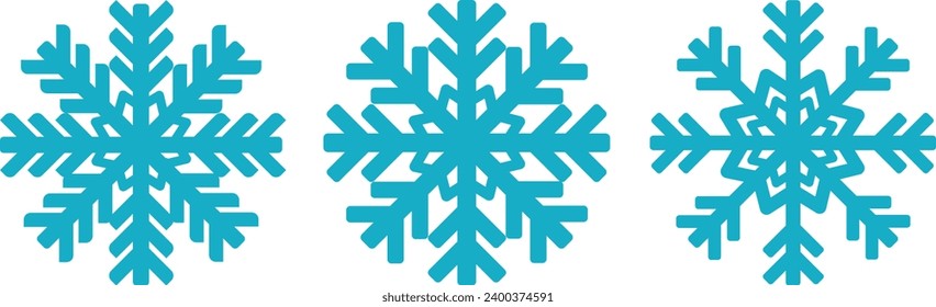 Icono o logotipo del copo de nieve. Símbolo vectorial del tema de Navidad e invierno.