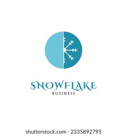 Snowflake Icon Logo Design Template