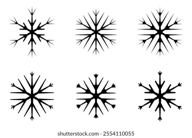 snowflake icon logo illustration set pack