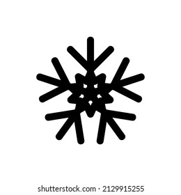 Icono de copo de nieve, logo aislado en fondo blanco