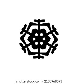 Icono de copo de nieve, logo aislado en fondo blanco