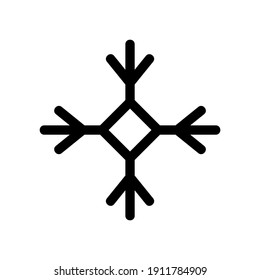 icono de copo de nieve o logotipo símbolo de signo aislado ilustración vectorial - iconos vectoriales de estilo negro de alta calidad
