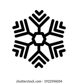 icono de copo de nieve o logotipo símbolo de signo aislado ilustración vectorial - iconos vectoriales de estilo negro de alta calidad
