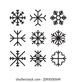 icono de copo de nieve o logotipo símbolo de signo aislado ilustración vectorial - Colección de iconos vectoriales de estilo negro de alta calidad
