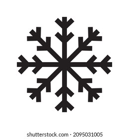 icono de copo de nieve o logotipo símbolo de signo aislado ilustración vectorial - iconos vectoriales de estilo negro de alta calidad
