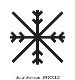 icono de copo de nieve o logotipo símbolo de signo aislado ilustración vectorial - iconos vectoriales de estilo negro de alta calidad
