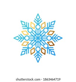 Snowflake Symbol Logo Vektorgrafik. Schneeflocken Symbol-Design Vektorvorlage für Weihnachten und Winter Thema. Trendschneeflake, Vektorgrafik-Design für Symbol, Logo, Symbol, Zeichen, App, Muster, Web, UI