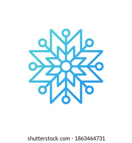 Snowflake icon Logo Vector Illustration. Snowflake icon design vector template for Christmas and winter theme. Trendy Snowflake vector flat design for symbol, logo, icon, sign, app, pattern, web, UI