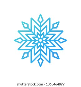Ilustración vectorial del logotipo del icono de copo de nieve. Plantilla vectorial de diseño de iconos copos de nieve para el tema de Navidad e invierno. Diseño plano del vector Snowflake de moda para símbolo, logotipo, icono, signo, aplicación, patrón, web, interfaz de usuario