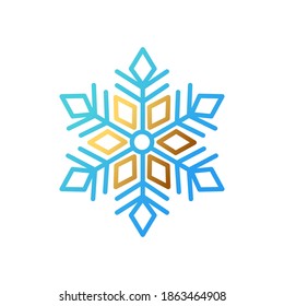 Snowflake icon Logo Vector Illustration. Snowflake icon design vector template for Christmas and winter theme. Trendy Snowflake vector flat design for symbol, logo, icon, sign, app, pattern, web, UI