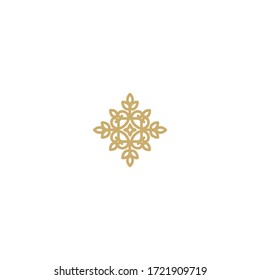 Icono de copo de nieve, elemento de diseño mandala