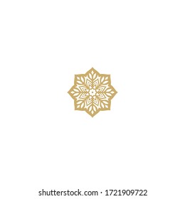 Icono de copo de nieve, elemento de diseño mandala