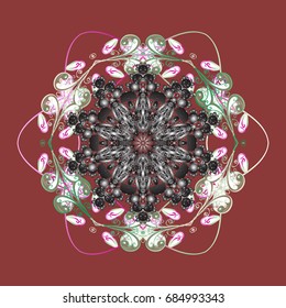 Snowflake Icon. Mandala. Snowflake Vector illustration. Snowflake isolated on brown background.