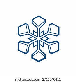 Icono de copo de nieve en estilo plano mínimo para invierno y temas de vacaciones. Perfecto para diseños de temporada, Navidades visuales, gráficas de Clima y decoraciones festivas.