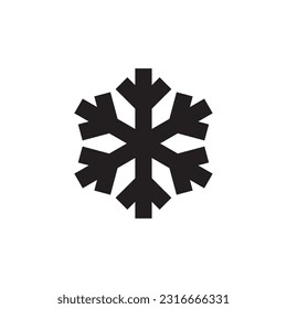 Schneeflocken-Symbol, Minimal-Schneesymbol, Schneeflocken-Zeichen, Schneeflocken für Winterdesign und Weihnachtsdekoration, Eiskristall-Flocken, Schneeflocken-Vektorgrafik