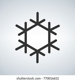  Snowflake icon minimalistic vector illustration isolated on light background