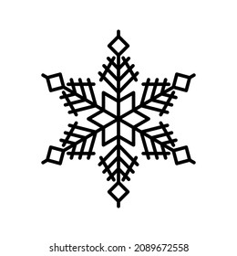 snowflake icon. New year design elements, frozen sign. Vector illustration