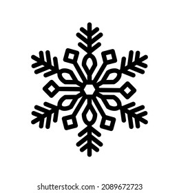 snowflake icon. New year design elements, frozen sign. Vector illustration