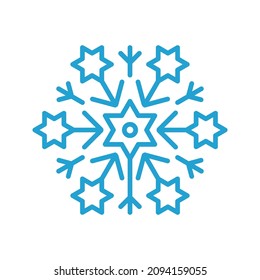 snowflake icon. New year design elements, frozen sign. Vector illustration