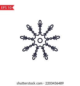 Símbolo de icono de copo de nieve de año nuevo,ilustración vectorial