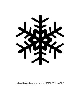 Icono de copo de nieve en color blanco y negro